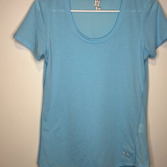 Under Armour Heat Gear Women's Short Sleeve Shirt Light Blue Size Small - Picture 1 of 5